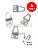 EĞİK TABLO ÇERÇEVE ASKISI 4 ADET VE VİDALARI DUVARA MONTE ASMA APARATI thumbnail 1