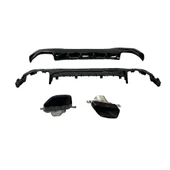 AUTOGP Bmw g22 g23 arka difüzör ve egzoz ucu seti braketli siyah - 1