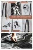 Kömür Çubukları Doğal Füzen 12 li 1 Paket Eskiz Karakalem Çizim Gölgeleme Kömürü Siyah Willow Charcoal Hobi Sanat - 2