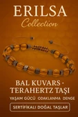 Sertifikalı Bal Kuvars ve Terahertz Taşı Bileklik – Yaşam Gücü ve Odaklanma Destekli Şıklık - 1