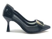 Feles Yanı Şeffaf Taş Toka Detaylı Kadın Topuklu Ayakkabı thumbnail 2