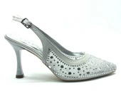 Feles Arkası Açık Şeffaf Taş Detaylı Sindirella Kadın Topuklu Ayakkabı thumbnail 5