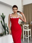 Mıng Çiçek Detaylı Elbise - 1