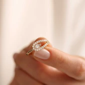 Damla Taşlı Altın Yüzük thumbnail 3