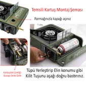 Portatif Taşınabilir Kamp Ocağı Tek Gözlü (5 Adet) Gaz Kartuşlu Tüp Uyumlu Bağlantı Gezi Piknik Ocak - 3