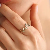 14 Ayar Altın Zeytin Dalı Yüzük - 2