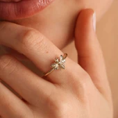 14 Ayar Altın Arı Yüzük Bee thumbnail 1