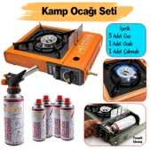 Portatif Taşınabilir Kamp Ocağı Tek Gözlü (5 Adet) Gaz Kartuşlu Tüp Uyumlu Bağlantı Gezi Piknik Ocak thumbnail 1