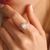 Sarı Altın Baget Yüzük Çift Kol thumbnail 2