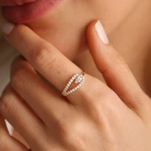 Damla Taşlı Altın Yüzük thumbnail 2