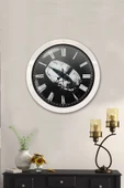 Kasva Concept Hediyelik 36 Cm Beyaz Metal Yüzük Duvar Saati - 2