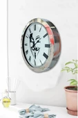 Kasva Concept Hediyelik 36 Cm Krom Metal Maske Duvar Saati - 2