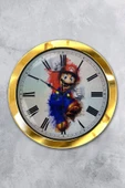 Kasva Concept Hediyelik 36 Cm Gold Metal Mario Duvar Saati - 1