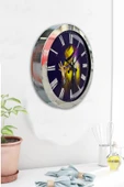Kasva Concept Hediyelik 36 Cm Krom Metal Maske Duvar Saati - 4