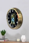 Kasva Concept Hediye 40 Cm Gold Metal Kitap - Insan Duvar Saati Clock - 2