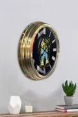 Kasva Concept Hediye 40 Cm Gold Metal Kitap - Insan Duvar Saati Clock - 3