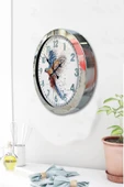 Kasva Concept Hediyelik 36 Cm Krom Metal Bird Duvar Saati - 3