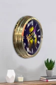 Kasva Concept Hediyelik 40 Cm Gold Metal Maske Duvar Saati - 4
