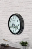 Kasva Concept 40 cm Siyah Metal Uluslararası Duvar Saati - 2