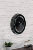 Kasva Concept 40 cm Siyah Metal Uluslararası Duvar Saati - 3