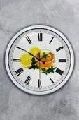 Kasva Concept Hediyelik 40 Cm Beyaz Metal Limonlu Çay Duvar Saati - 1