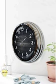 Kasva Concept Hediyelik 40 Cm Krom Metal Ahşap Sayı Duvar Saati Hediyelik - 2