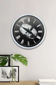 Kasva Concept Hediyelik 40 Cm Beyaz Metal Yüzük Duvar Saati - 3