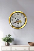 Kasva Concept Hediyelik 36 Cm Gold Metal Fruits Duvar Saati - 1