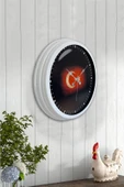 Kasva Concept 40 Cm Beyaz Metal Türk Bayrağı Duvar Saati - 4