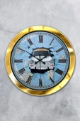 Kasva Concept Hediyelik 36 Cm Gold Metal Araba Duvar Saati - 1