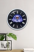 Kasva Concept Hediyelik 40 Cm Beyaz Metal Kartal Duvar Saati - 4