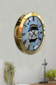 Kasva Concept Hediyelik 36 Cm Gold Metal Araba Duvar Saati - 4