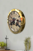 Kasva Concept 36 Cm Gold Metal Fotoğraf Makinası Duvar Saati - 3