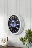Kasva Concept Hediyelik 40 Cm Beyaz Metal Kartal Duvar Saati - 3