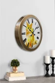 Kasva Concept Hediyelik 36 Cm Eskitme Metal Kedi Duvar Saati - 4