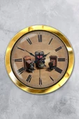 Kasva Concept 36 Cm Gold Metal Fotoğraf Makinası Duvar Saati - 1