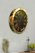 Kasva Concept Hediyelik 36 Cm Gold Metal Yellow Duvar Saati - 4