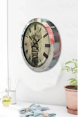 Kasva Concept Hediyelik 36 Cm Krom Metal Kitap Duvar Saati - 3
