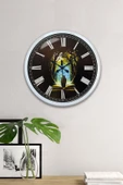 Kasva Concept 40 Cm Beyaz Metal Kitap - Insan Duvar Saati - 2