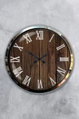 Kasva Concept 40 Cm Krom Metal Wood Duvar Saati Hediyelik - 1