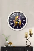 Kasva Concept Hediyelik 36 Cm Beyaz Metal Maske Duvar Saati - 2