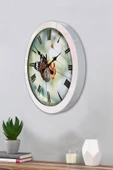 Kasva Concept Hediyelik 36 Cm Beyaz Metal Kelebek Duvar Saati - 2