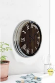 Kasva Concept 40 Cm Krom Metal Wood Duvar Saati Hediyelik - 2