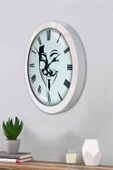 Kasva Concept Hediyelik 36 Cm Beyaz Metal Maske Duvar Saati - 3