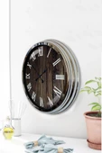 Kasva Concept 40 Cm Krom Metal Wood Duvar Saati Hediyelik - 3