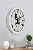 Kasva Concept Hediyelik 36 Cm Beyaz Metal Maske Duvar Saati - 4