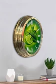 Kasva Concept Hediyelik 40 Cm Gold Metal Limon Temalı Mutfak Duvar Saati - 4