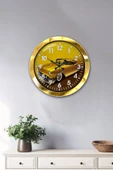 Kasva Concept 36 Cm Gold Metal Araba Galeri Duvar Saati - 2