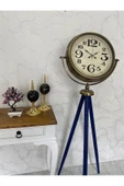 Platin Saat 150 Cm Dekoratif Tripod Ayaklı Tüm Aksamları Metal Eskitme Kaplama Saat - 1