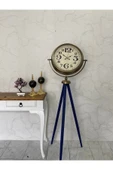 Platin Saat 150 Cm Dekoratif Tripod Ayaklı Tüm Aksamları Metal Eskitme Kaplama Saat - 3